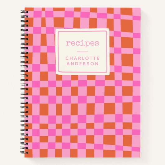 Carnet Recette personnalisée rose Motif Abstraite (Devant)