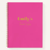 Carnet Recette personnalisée simple moderne rose et or (Devant)