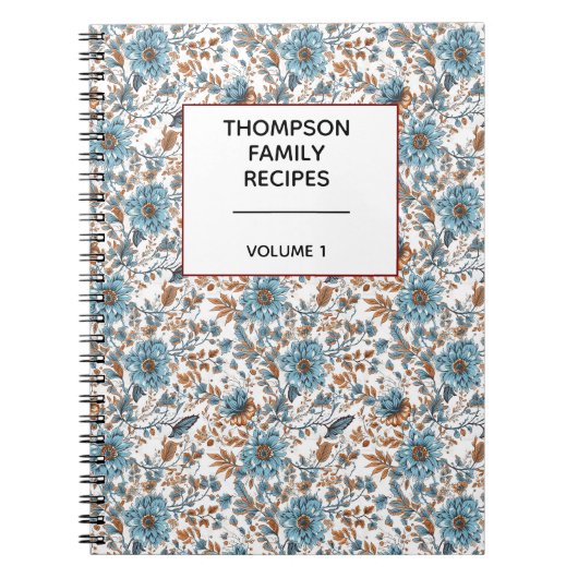 Carnet Recette personnalisée Stylish Floral Neutrals (Devant)