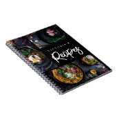Carnet Recette photo personnalisée noire moderne (Côté Droit)