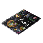 Carnet Recette photo personnalisée noire moderne (Côté gauche)