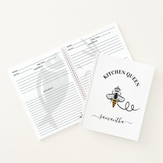 Carnet Recette Queen bee cuisine nom du cuisinier (Intérieur)