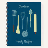 Carnet Recette Retro Famille Cuisine personnalisée (Devant)