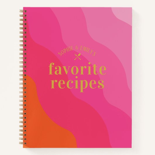 Carnet Recette rétro Gras Fiançailles rose Nouveau marié (Devant)