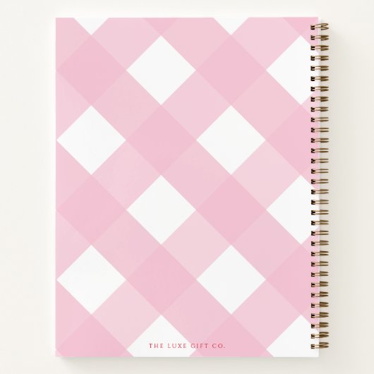 Carnet Recette Retro Simple Cute Rose et Rouge Custom Bla (Dos)