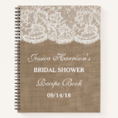 Carnet Recette Rustique Burlap & Fête des mariées de dent (Devant)