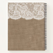 Carnet Recette Rustique Burlap & Fête des mariées de dent (Dos)