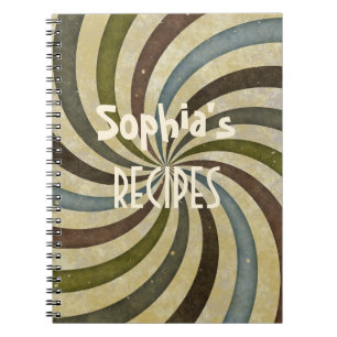 Carnet Recette spirale de couleurs vintages rétro