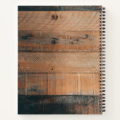 Carnet Recette sur mesure en bois rustique Texture et Mon (Dos)