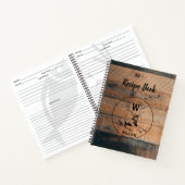 Carnet Recette sur mesure en bois rustique Texture et Mon (Intérieur)