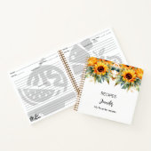 Carnet Recette tournesol nom d'aquarelle (Intérieur)