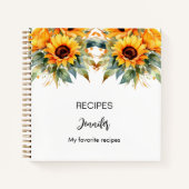 Carnet Recette tournesol nom d'aquarelle (Devant)