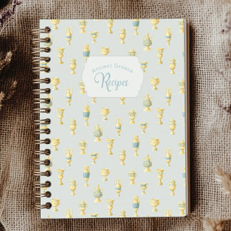 Carnet Recette Vases Bleu Poussiéreux et Blanc de la Grèc