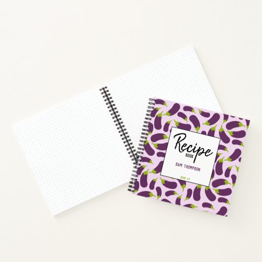 Carnet Recette vierge de légumes d'aubergine pourpre rece (Intérieur)