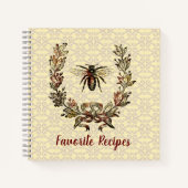 Carnet Recette vintage de couronne d'abeilles (Devant)
