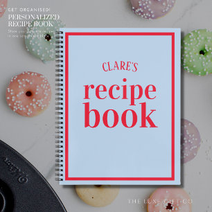 Carnet Recette vintage Fête des mariées rouge et bleue