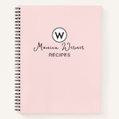 Carnet Recettes à l'intérieur du papier Design rose pâle (Devant)