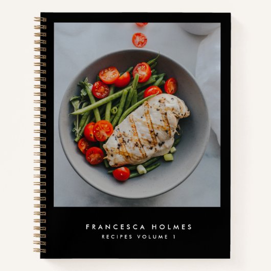 Carnet Recettes Black Modern Style Photo Recette (Devant)