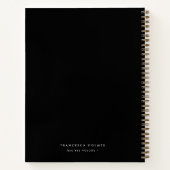 Carnet Recettes Black Modern Style Photo Recette (Dos)