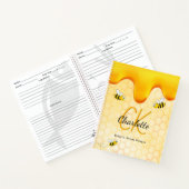 Carnet Recettes bumble abeilles miel goutte de monogramme (Intérieur)
