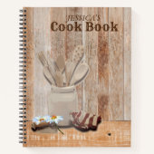 Carnet Recettes Cuisine rustique Daisy personnalisée (Devant)