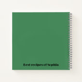 Carnet Recettes Cute Kawaii Vert (Dos)