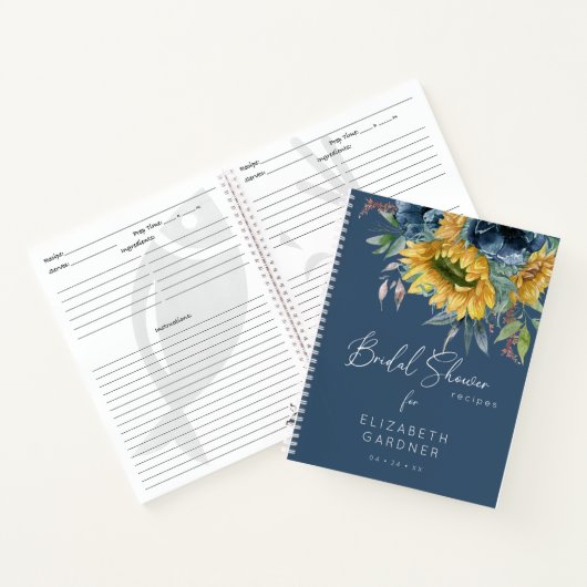 Carnet Recettes de Baby Shower Champêtre de Tournesols (Intérieur)