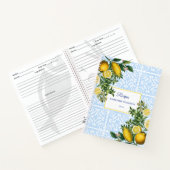 Carnet Recettes de Baby Shower Italien Carrelage Bleu & C (Intérieur)