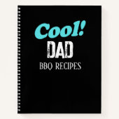 Carnet Recettes de barbecue papa papa cool bleu Rétro Per (Devant)
