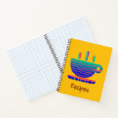 Carnet Recettes de café bleu dégradé Jaune (Intérieur)