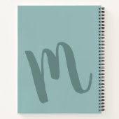 Carnet Recettes de chef Monogram moderne bleu turquoise (Dos)