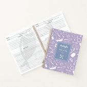 Carnet Recettes de cuisine bleu violet blanc dessinées à  (Intérieur)