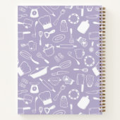 Carnet Recettes de cuisine bleu violet blanc dessinées à  (Dos)