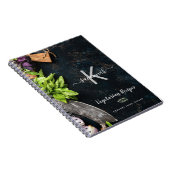 Carnet Recettes de cuisine végétarienne rustique monogram (Côté Droit)