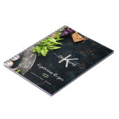 Carnet Recettes de cuisine végétarienne rustique monogram (Côté gauche)
