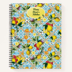 Carnet Recettes de cuisson au citron personnalisées Monog