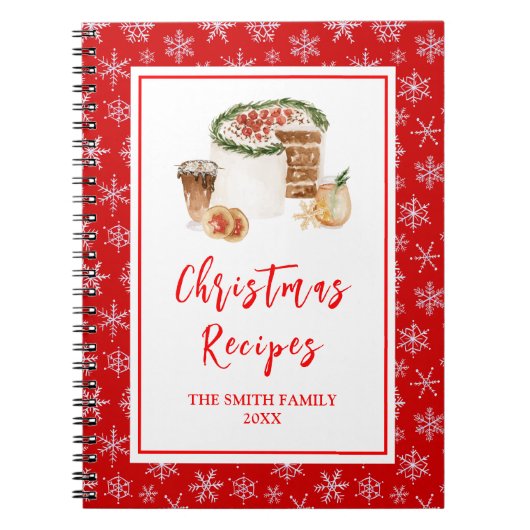Carnet Recettes de cuisson des Fêtes Gâteau de Noël (Devant)