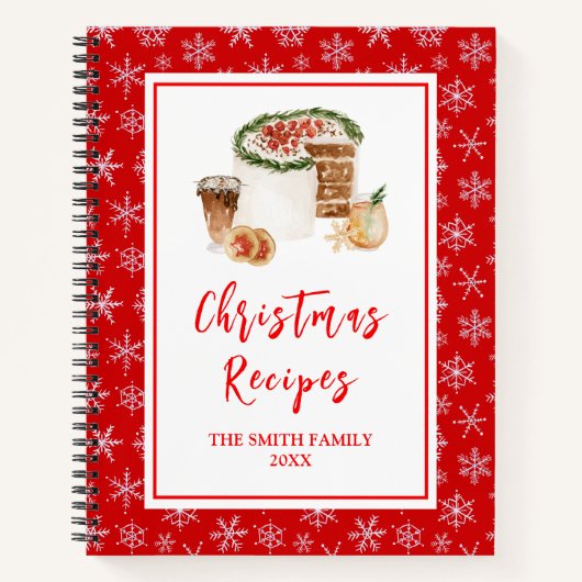 Carnet Recettes de cuisson des Fêtes Gâteau de Noël (Devant)