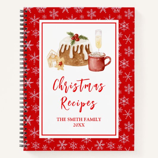 Carnet Recettes de cuisson des Fêtes Pudding de Noël (Devant)