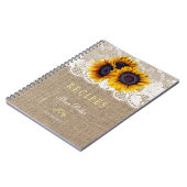 Carnet Recettes de dentelle de bouquet de tournesol rusti (Côté gauche)