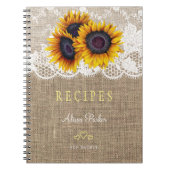 Carnet Recettes de dentelle de bouquet de tournesol rusti (Devant)