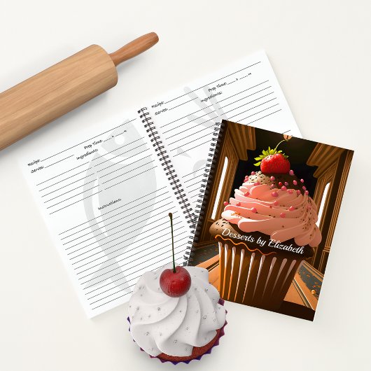 Carnet Recettes de dessert de cupcake congelé à la fraise