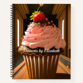 Carnet Recettes de dessert de cupcake congelé à la fraise (Devant)