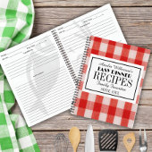 Carnet Recettes de dîner faciles nom de contrôle rouge