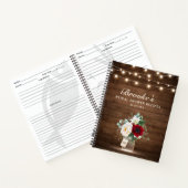 Carnet Recettes de douche nuptiale en pot Mason Bourgogne (Intérieur)