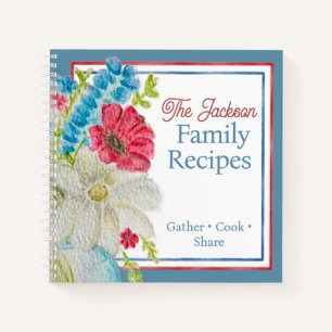 Carnet Recettes de famille personnalisées de jardin Ameri