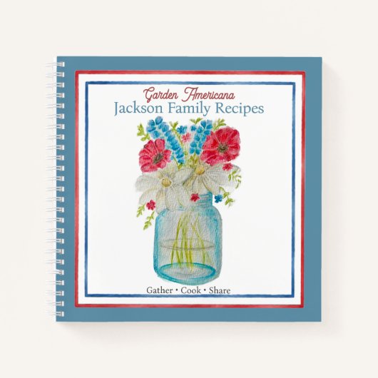 Carnet Recettes de famille personnalisées de jardin Ameri (Devant)
