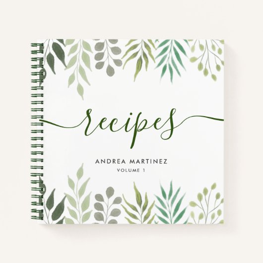 Carnet Recettes de feuillage Feuille botaniques modernes (Devant)