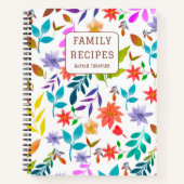 Carnet Recettes de fleurs Boho personnalisées Écrivez vos (Devant)