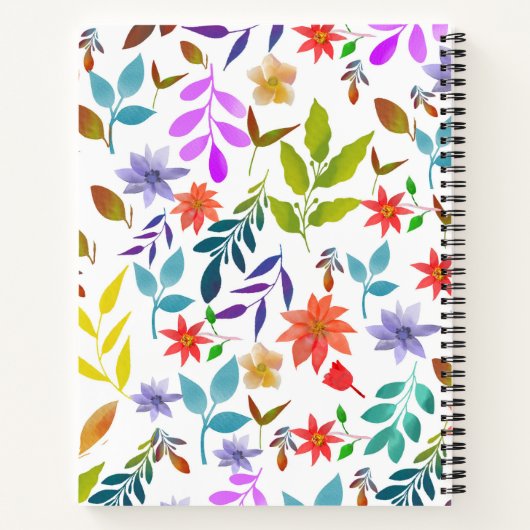 Carnet Recettes de fleurs Boho personnalisées Écrivez vos (Dos)